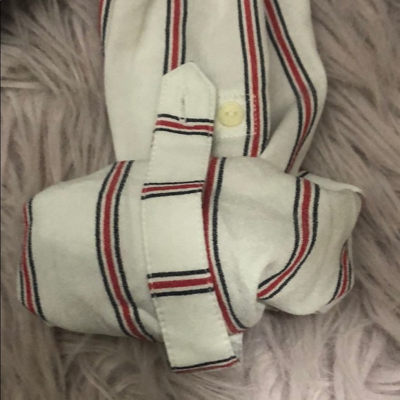 White and Red Striped Button-Up Shirt - Picture 4 of 6